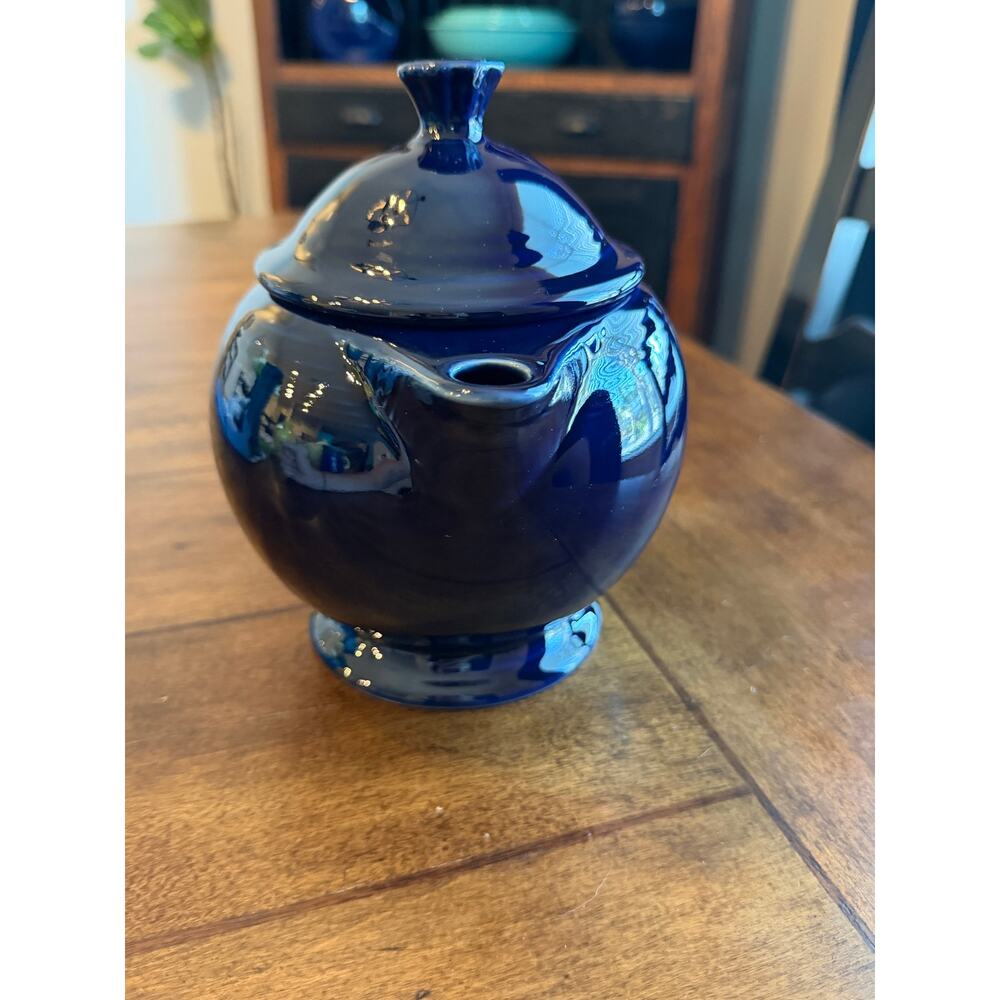 fiesta cobalt blue teapot with lid hlc usa fiestaware homer laughlin - Picture 4 of 9
